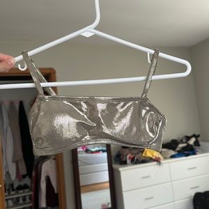 Shiny metallic bikini top from target.